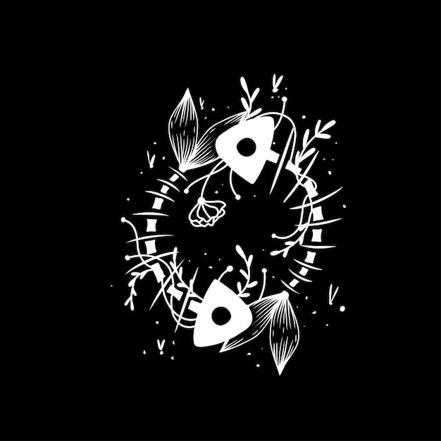 Sternzeichen fische zeichen halloween totenkopf knochen objekte symbole sterne grafiken schwarz-weiß-druck