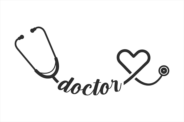 Stethoskop Herz Vektor Medizinische Werkzeuge Vektor Stethoskop Typografie Doktor Krankenschwester Gesundheit