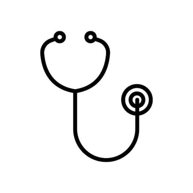 Stethoskop-Ikonensatz Arztmedizinisch diagnostisches Vektorsymbol in einem schwarz gefüllten und umrissenen Stil Gesundheitscheck-Zeichen