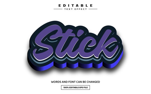 Stick 3D bearbeitbare Texteffektvorlage