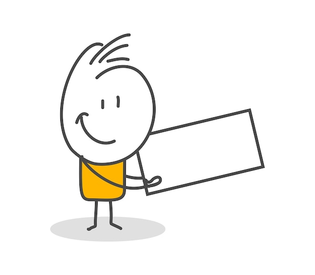 Stick-Figuren Leere Banner Vektor-Illustration von Menschen, die leere Bilder halten