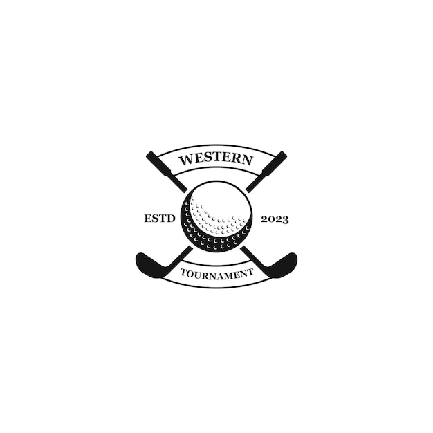 Stick golf logo design vektor konzept illustration idee