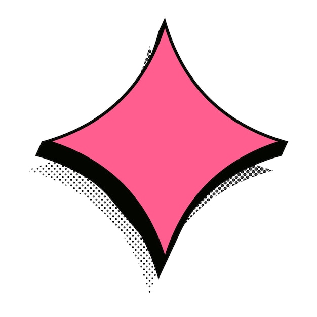Vektor sticker retro style pink color halftone shadow