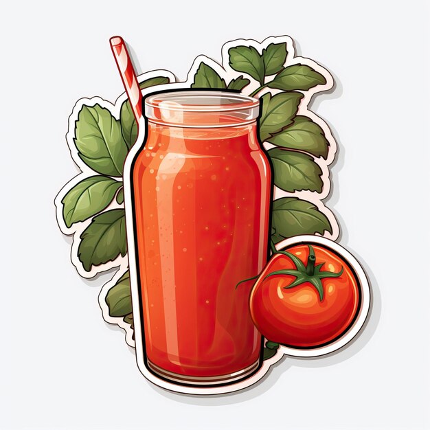 Vektor sticker-vektor-logo tomatensaft-vektor weißer hintergrund