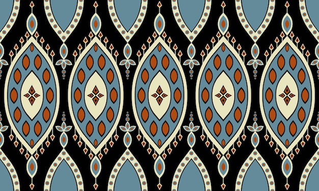 Stickerei mit geometrischen ethnischen Mustern. Teppich, Tapete, Kleidung, Verpackung, Batik, Stoff, Vektorgrafik-Stickerei.