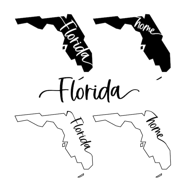 Stilisierte karte der vektorillustration des us-bundesstaates florida