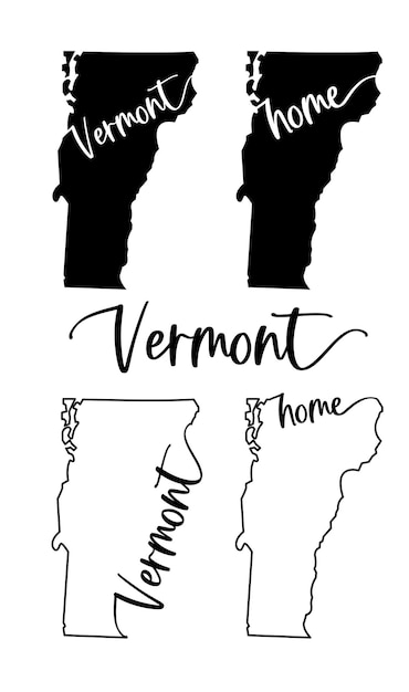 Stilisierte Karte des US-Bundesstaates Vermont, Vektorgrafik