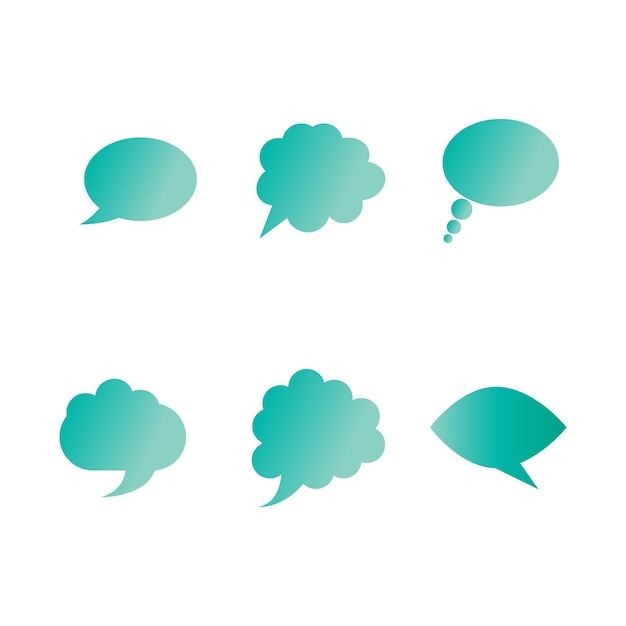 Stilisierter Set-Bubble-Chat-Logo-Vektor und -Symbol