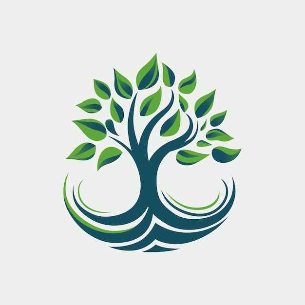 Stilisiertes Baum-Vektor-Logo-Design