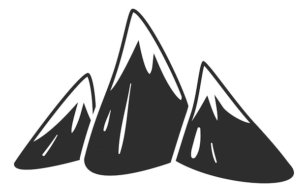 Vektor stilisiertes berggipfel-logo schwarze alpine ikone