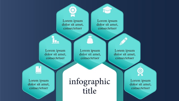 Stilvolle infografik mit 7 zweigen