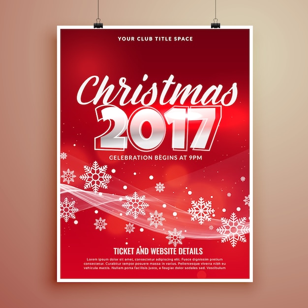 Stilvolle rote weihnachtsfeier veranstaltung einladungskarte vorlage design