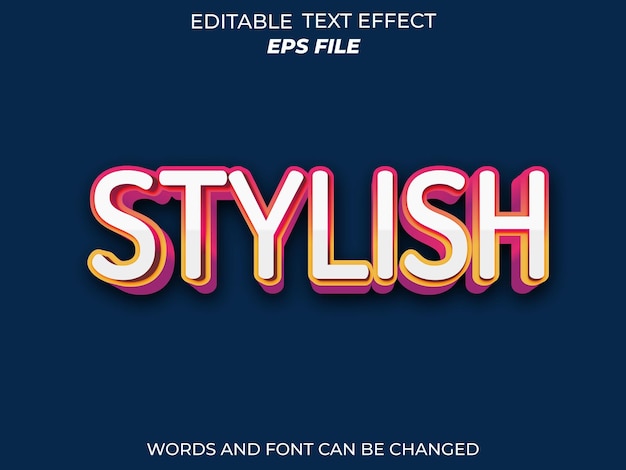stilvolle Text-Effekt-Schriftart bearbeitbare Typografie 3D-Textvektor-Vorlage
