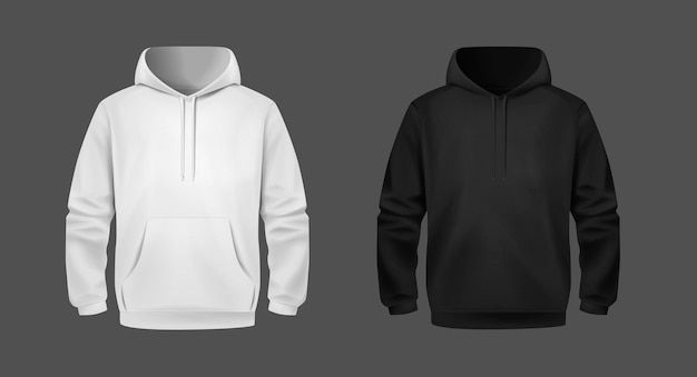 Stilvolle weiße Unisex-Hoodie Vorder- und Rücksicht Sport-Hoodies gemütliche Kleidung