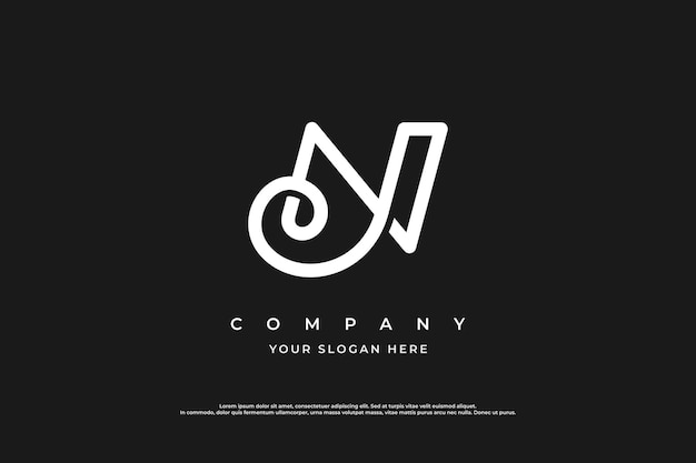 Stilvoller Anfangsbuchstabe JN Logo oder NJ Logo Design Vector