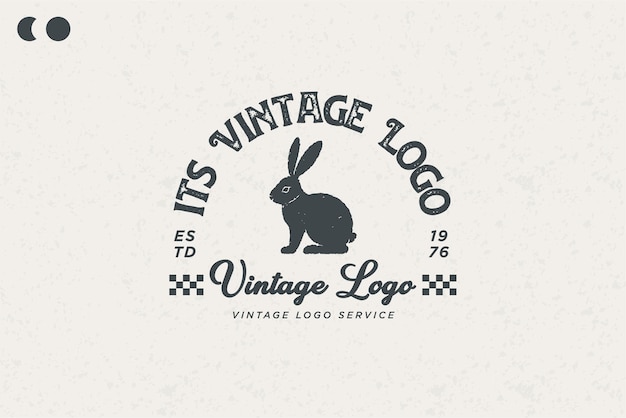 Vektor stilvolles hase-logo-design im klassischen stil