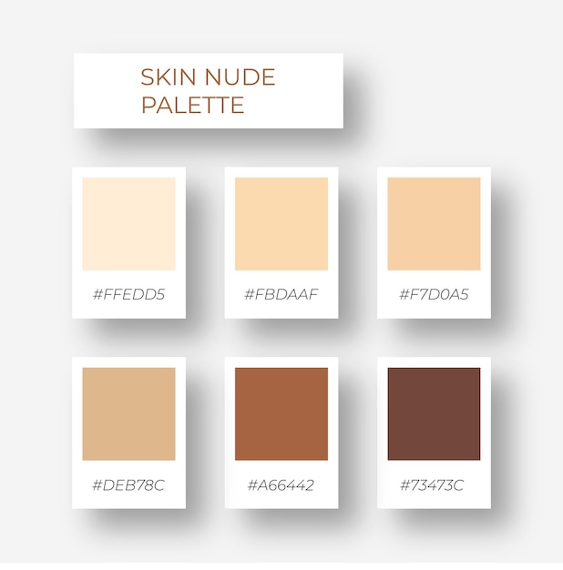 Stilvolles pastell-nude-set farbauswahl pastell-paletten-set. trendige nude-haut-moderne farben weich und gemütlich