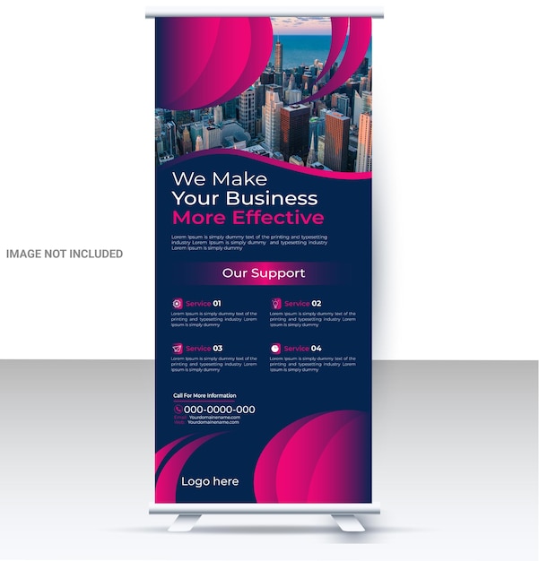 Stilvolles rollup-banner-design-vorlage geschäft kreatives design business-rollup-design