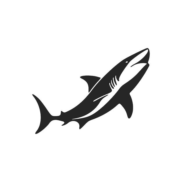 Stilvolles schwarz-weißes Vektor-Logo-Design mit einem starken Hai
