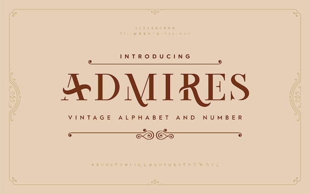 Stilvolles Serifen-Alphabet mit minimaler Schriftart. Klassische Typografie-Modedesigns. Schriftart in Großbuchstaben
