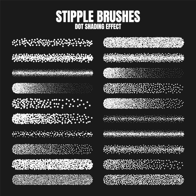 Stipple Scatter Pinsel Tinte Zeichnung und Textur Fading Gradient Stippling Dotwork Zeichnung Schatten