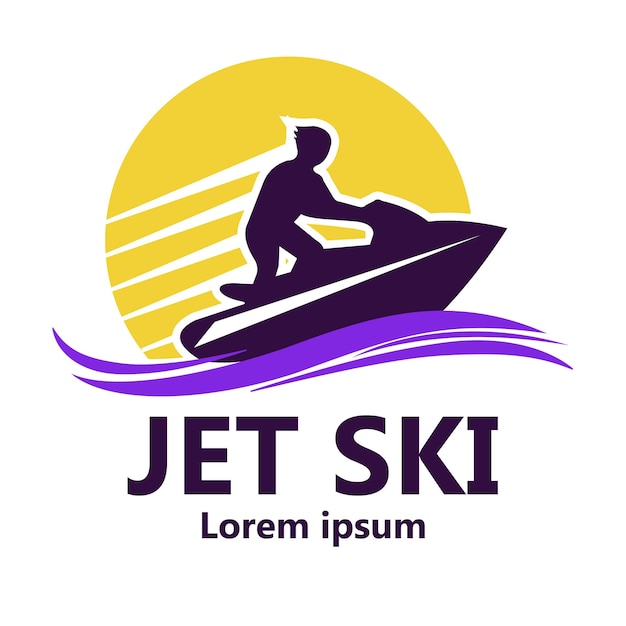 Stock-vektor-jet-skill-logowit-text-raum für ihr logo und eine vektor-linie-illustration