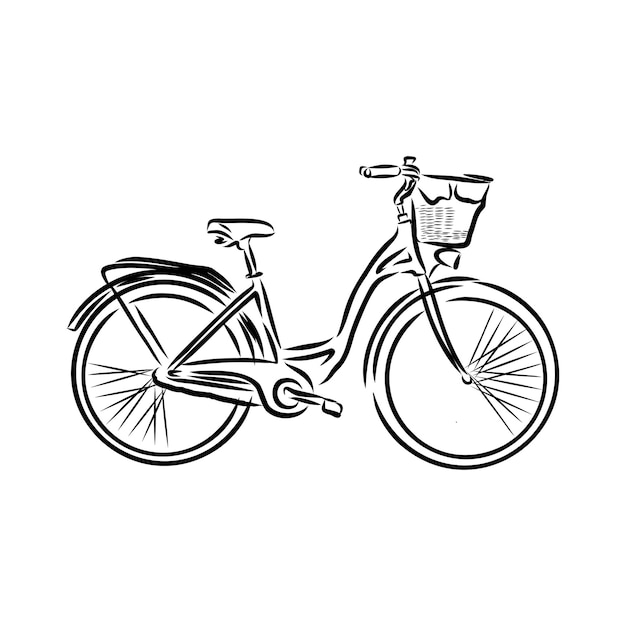 Vektor stock vektorgrafik fahrrad illustration im skizzenstil