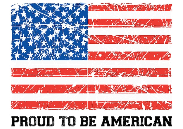 stolz darauf, die Textur der amerikanischen Grunge-Flagge zu sein