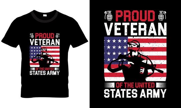 Stolzer Veteran der Armee der Vereinigten Staaten T-Shirt-Design
