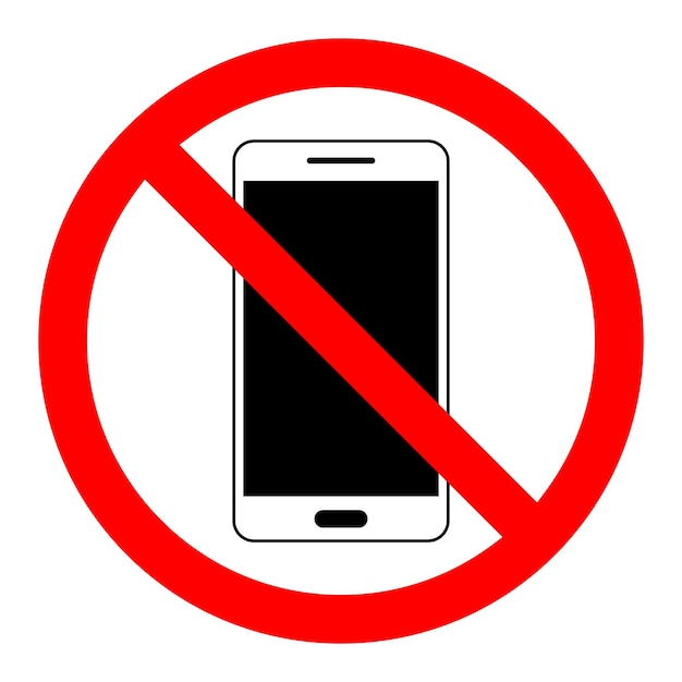 Stop-telefon-schild kein telefon kein smartphone-schild vektor-illustration