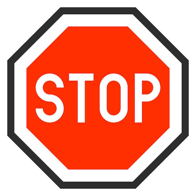 Stop-Verkehrsschild Rotes achteckiges Straßensymbol