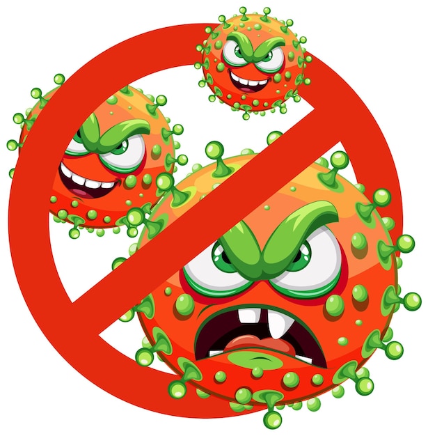 Stoppen sie das bakterien-germ-virus-monster-banner