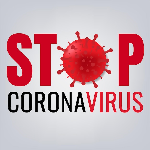 Stoppen sie das coronavirus 2019 ncov-poster mit verlaufsgitter