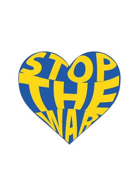 Stoppen Sie das Krieg-Symbol in Form von Herzen Abstrakte patriotische ukrainische Flagge mit Liebessymbol Blaue und gelbe konzeptionelle Idee mit der Ukraine in seinem Herzen Unterstützung für das Land während der Besetzung