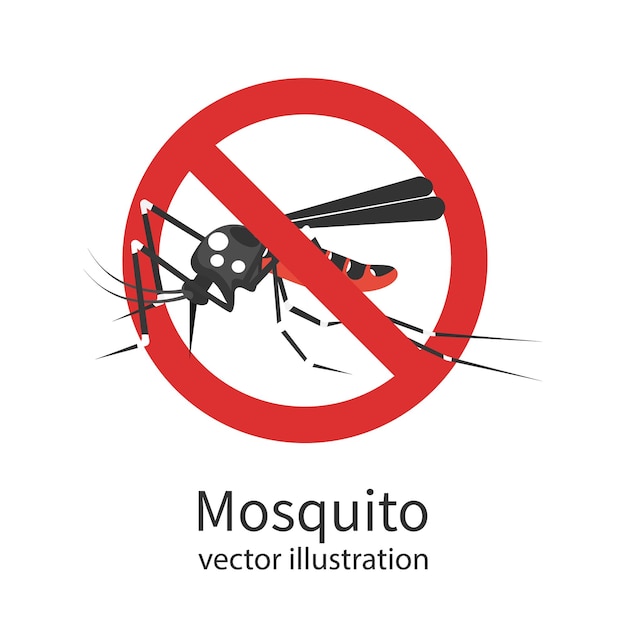 Stoppen sie das moskito-vektorzeichen