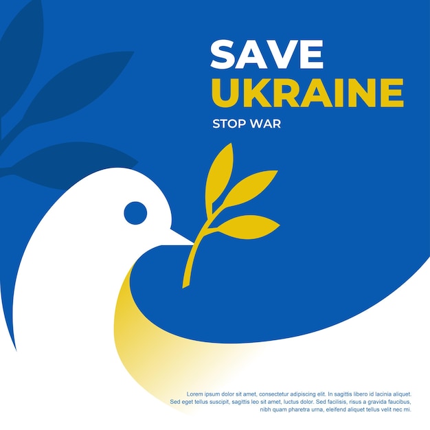 Stoppen Sie den russischen Krieg in der Ukraine, speichern Sie das ukraine-Logo-Symbol