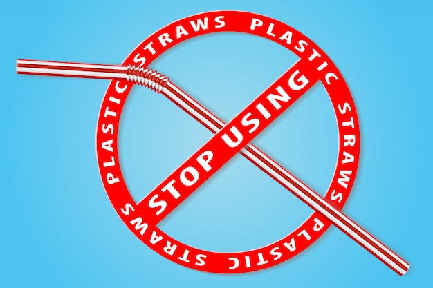Stoppen sie, plastikstrohhalme zu verwenden