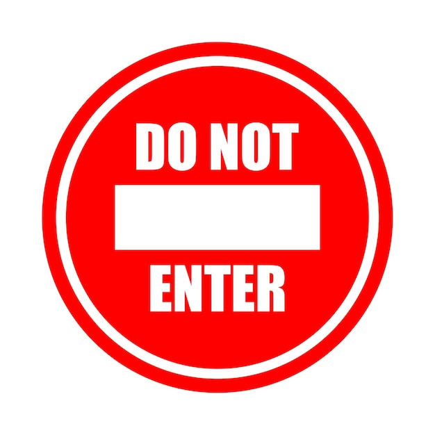 Stoppschild-Vektor-Logo-Vorlage geben Sie kein Zeichen ein