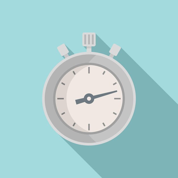 Stoppuhr-Deadline-Symbol, flacher Vektor Uhr-Timer-Countdown