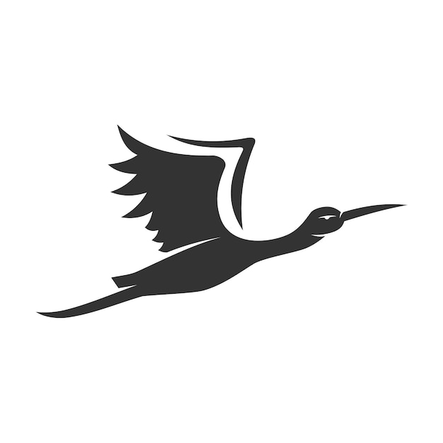 Vektor storch-vogel-logo-vorlage symbol illustration markenidentität