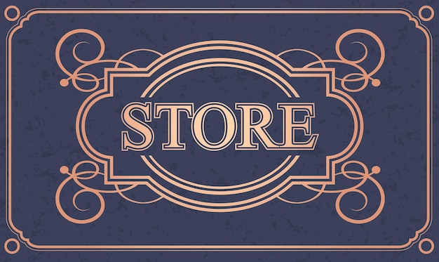 Store vintage luxuriöse salligraphische designgrenze retro store flourish kalligraphie monogramm vektorillustration