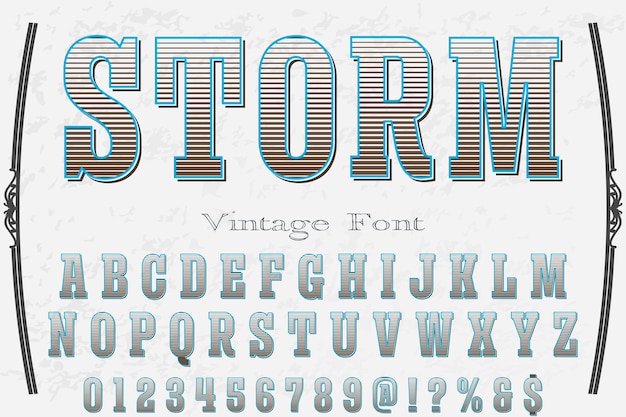 Storm alphabet schriftart illustration