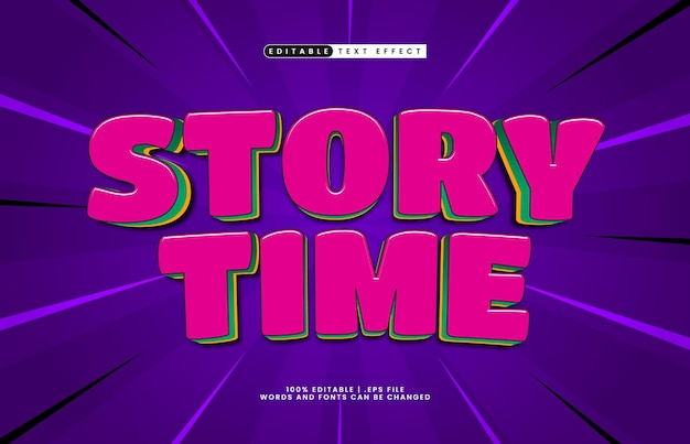 story time bearbeitbare Texteffekt mit einem Kinder- und Spieltext-Stil