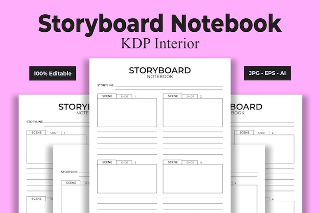 Storyboard-notizbuch kdp-innenraum