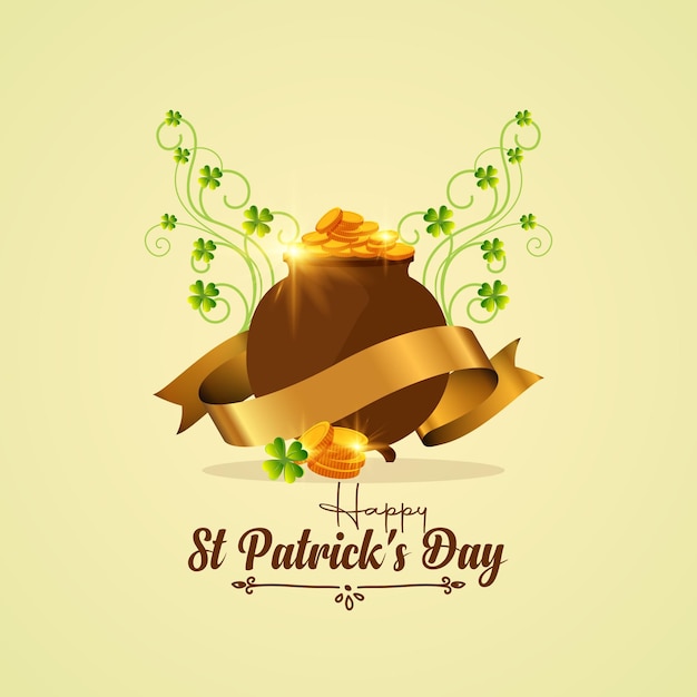 StPatricks Day Hintergrund mit Bier und Reichtum Vektorillustration