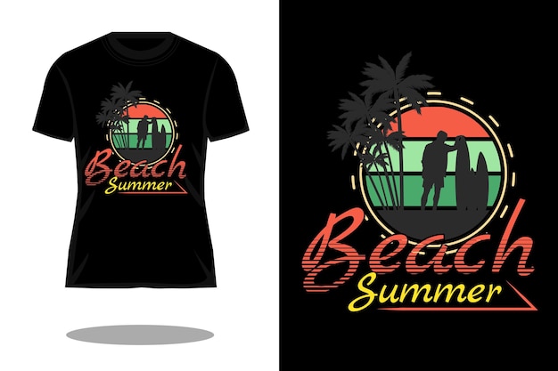 Strand sommer silhouette t-shirt design