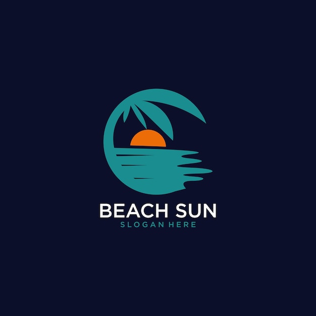 Vektor strand sun logo