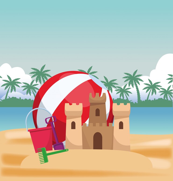 Vektor strand und urlaub cartoon-elemente