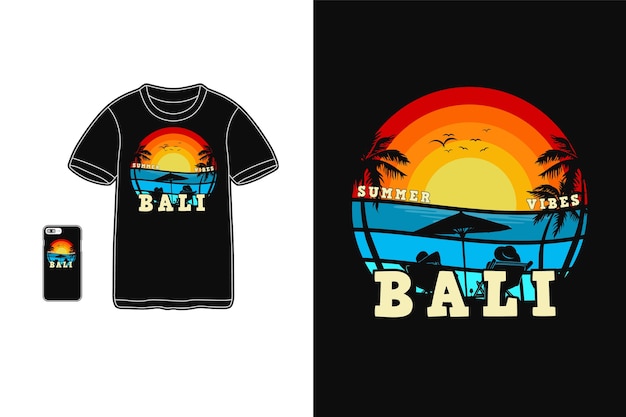Strand Vibes Bali Design für T-Shirt Silhouette Retro-Stil