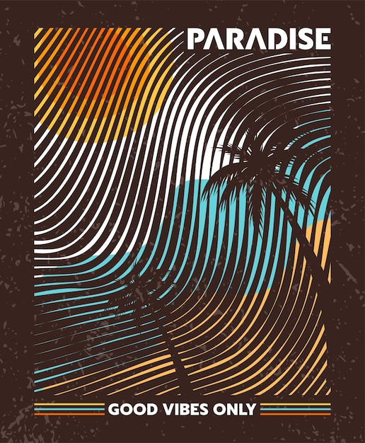 Strandparadies line art poster konzepte